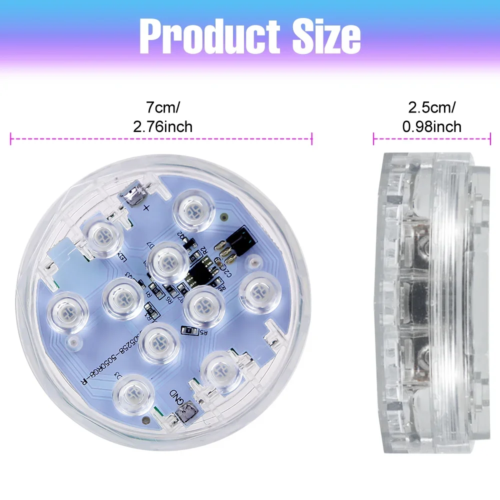 RGB مصباح غاطسة LED حمام سباحة تحت الماء أضواء IP65 مقاوم للماء حديقة بركة نافورة خزان الأسماك في الهواء الطلق إضاءة ديكوريّة #6