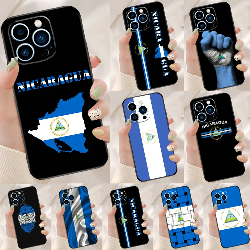 Nicaragua Flag Case For iPhone 16e 16 15 Pro Max 11 12 13 Mini 14 15 Pro Max 15 Plus XR Phone Back Cover