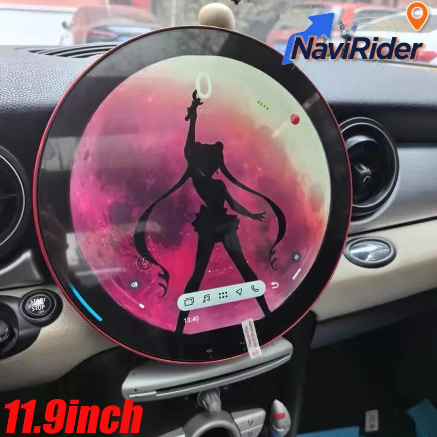 11.9-дюймовый Android-экран для BMW Mini One Cooper R55 R56 Peaceman Mini Clubman 2007-2014, GPS-навигация, CarPlay, 4G, Wi-Fi, головное устройство для автомобиля