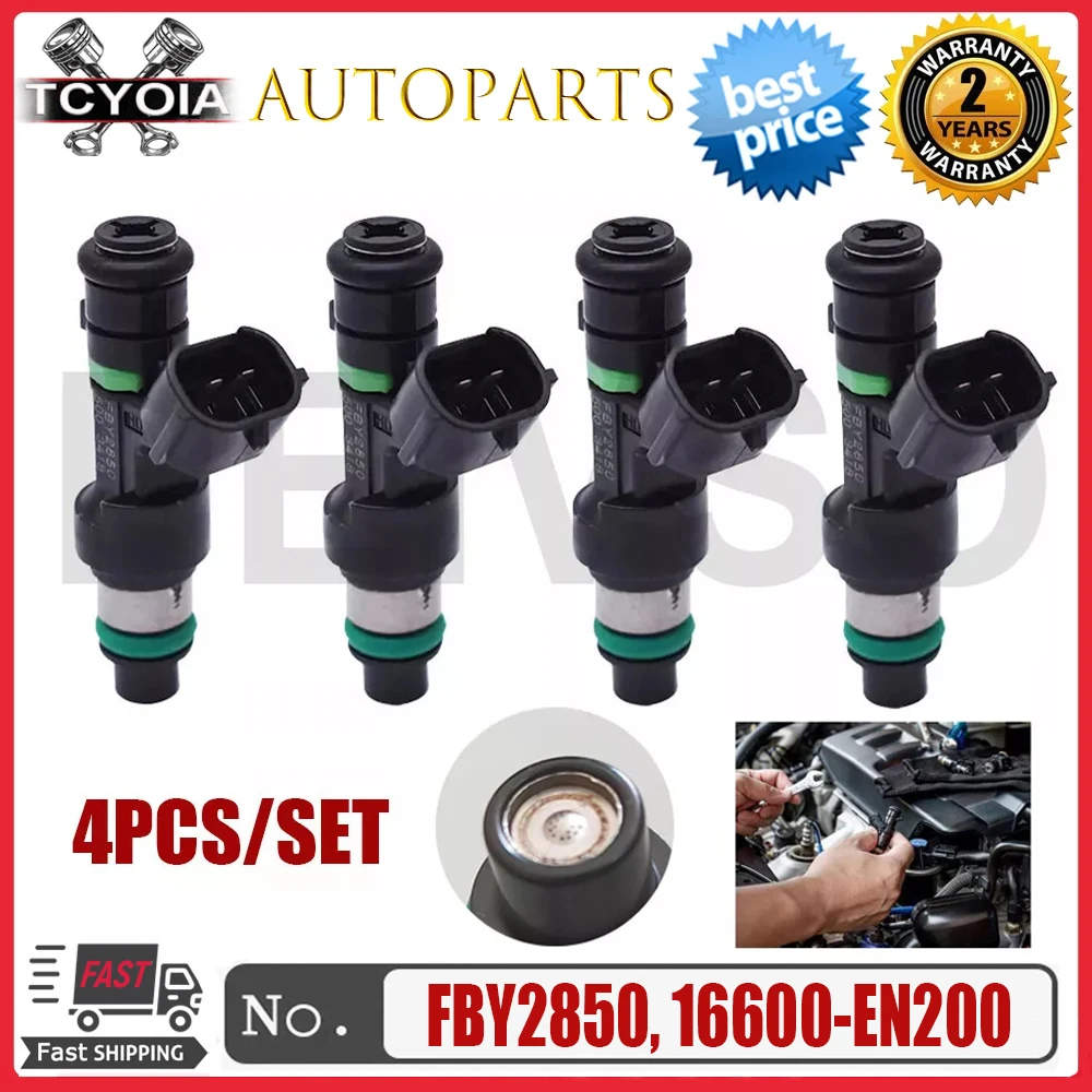 New 4pcs/lot Fuel Injectors FOR Qashqai Sentra J10 Tiida SC11X Cube C11X QR20DE 2.0L MR18DE 1.8L FBY1010 16600-EN200 FBY2850