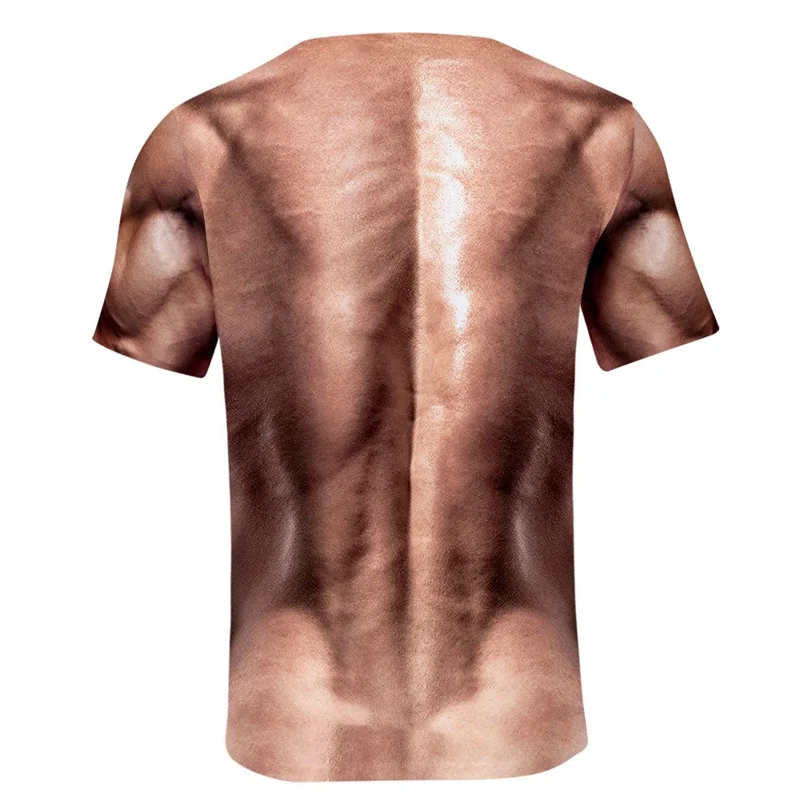 Six-Pack Abs 3D-gedrucktes Herren-T-Shirt für Outdoor-Freizeit, Sport, Laufen und Fitness. Schnell trocknend und atmungsaktiv. Streetwear – Detail 3