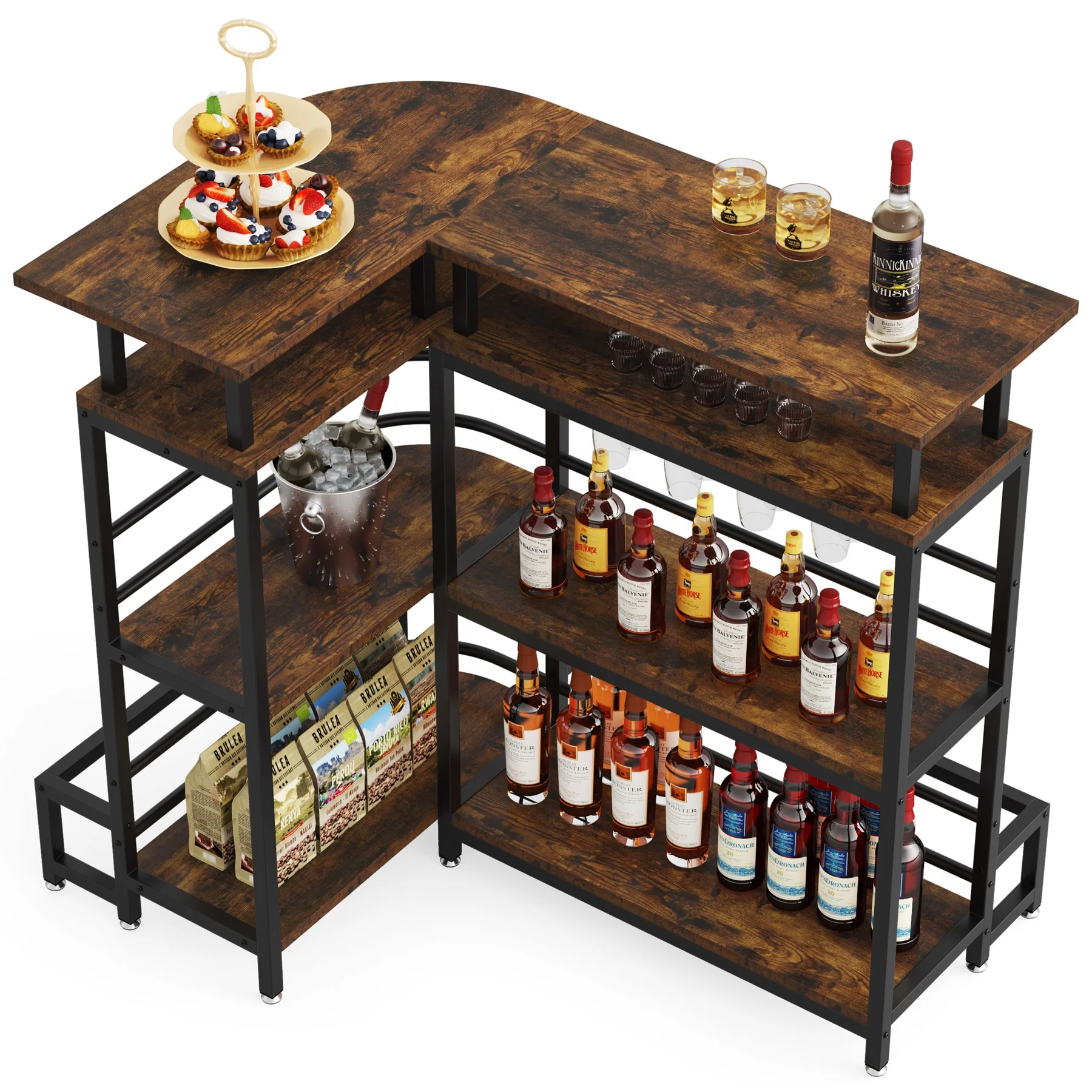 

# Living Room Furniture Modern Design Glass Wine Bottle Home Bar Cabinet Liquor Bottle Display Shelf