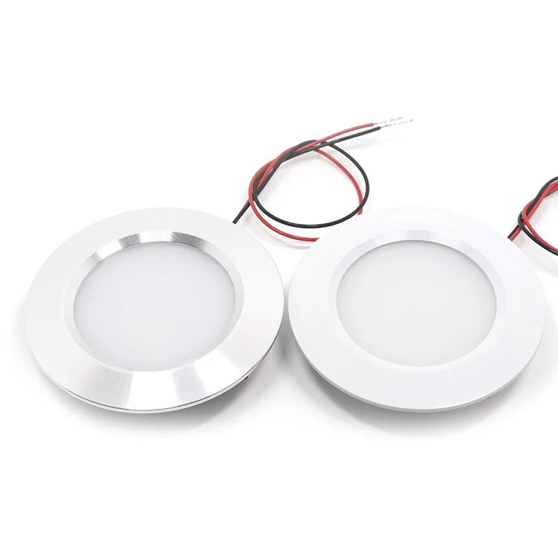 Ultra-Slim LED Ceiling Light Waterproof Recessed Fixture for RV Kitchen Cabinets Wine Cabinets Showcase Display