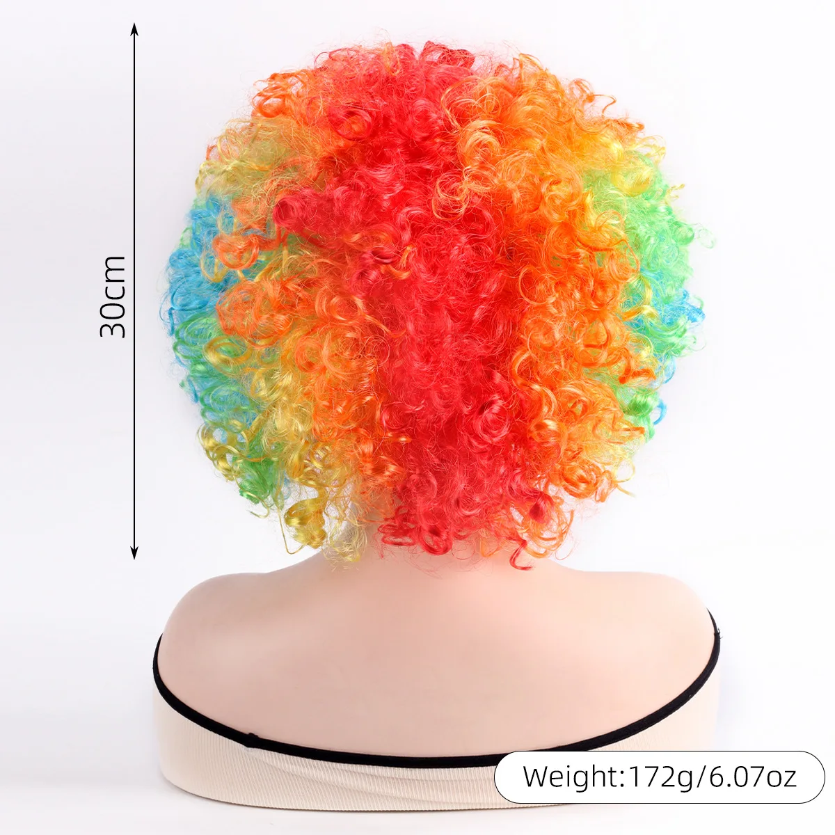 Parrucca da clown colorata unisex per adulti Parrucca sintetica riccia afro Cosplay per uomo Donna Parrucca da festa Mardi Gras Parrucche rosse verdi gialle blu