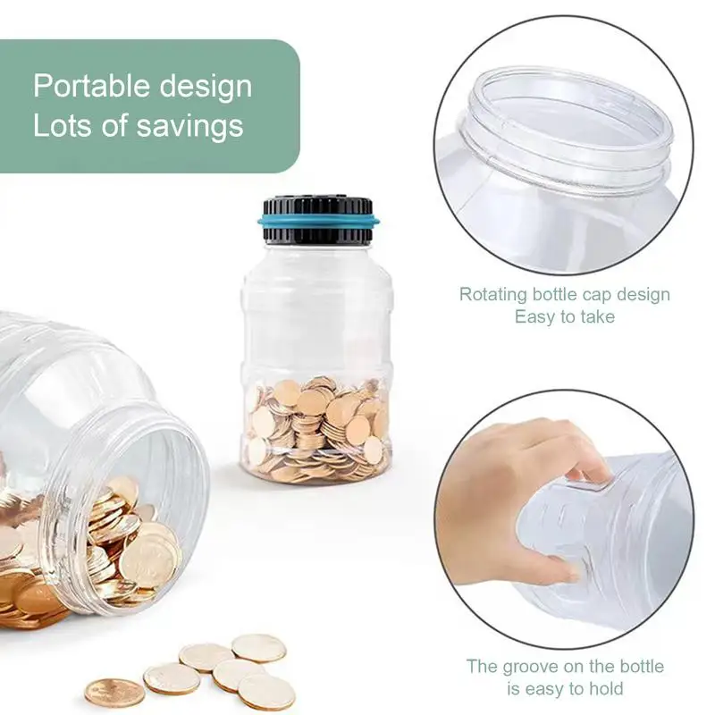 GBP/Dollar/Euro Piggy Bank Counter Coin Electronic Digital LCD Counting Coin Money Saving Box Jar Coin Storage Box Container