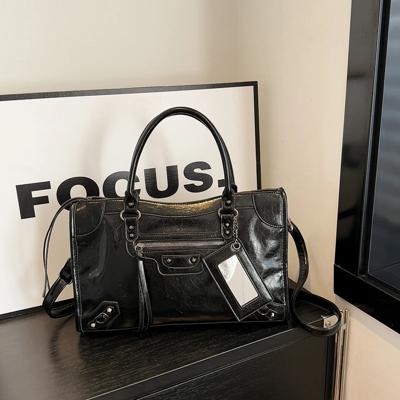 Bolsa tote de alta qualidade elegante couro clássico designer paris moda grande capacidade cor sólida viajante