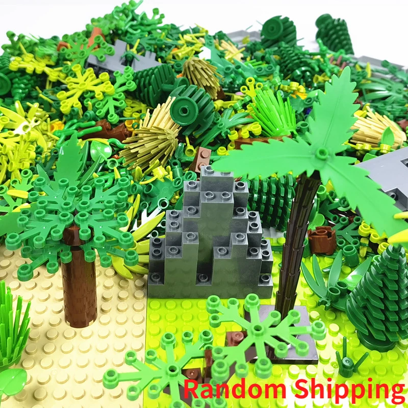 500 1000g Tree Plants Parts Building Blocks Hills MOC Bricks Toys Accessories Compatible Grass Bush Jungle Military City Friends