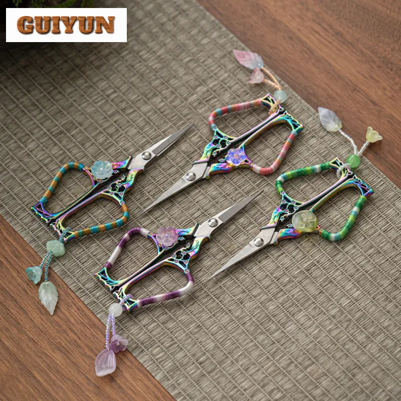 المنسوجة يدويا شرابة أكياس الشاي مقص التطريز قطع الخياطة خياط المقصات التطريز الحرفية Teaware أدوات متخصصة الحرفية #6