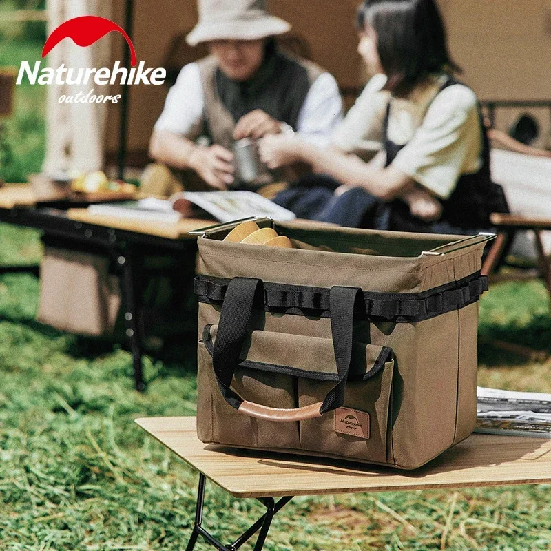 Naturehike 20L 950g Folding Storage Basket Outdoor Oxford Cloth Multiple Pockets Sundries Bag Storage Box Match IGT Steel Frame