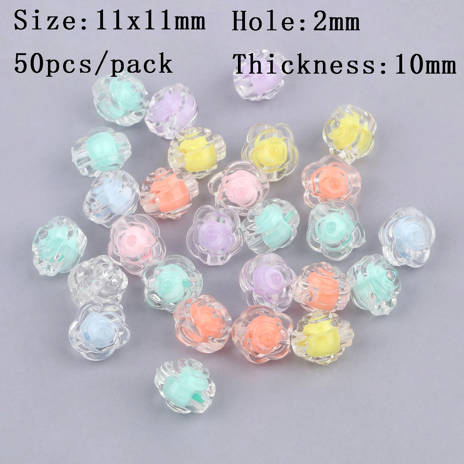 50pcs Fashion Acrylic Loose Spacer Beads Lovely Star Candy Heart Beads For Cute Baby Jewelry Making Diy Handmade Accessories