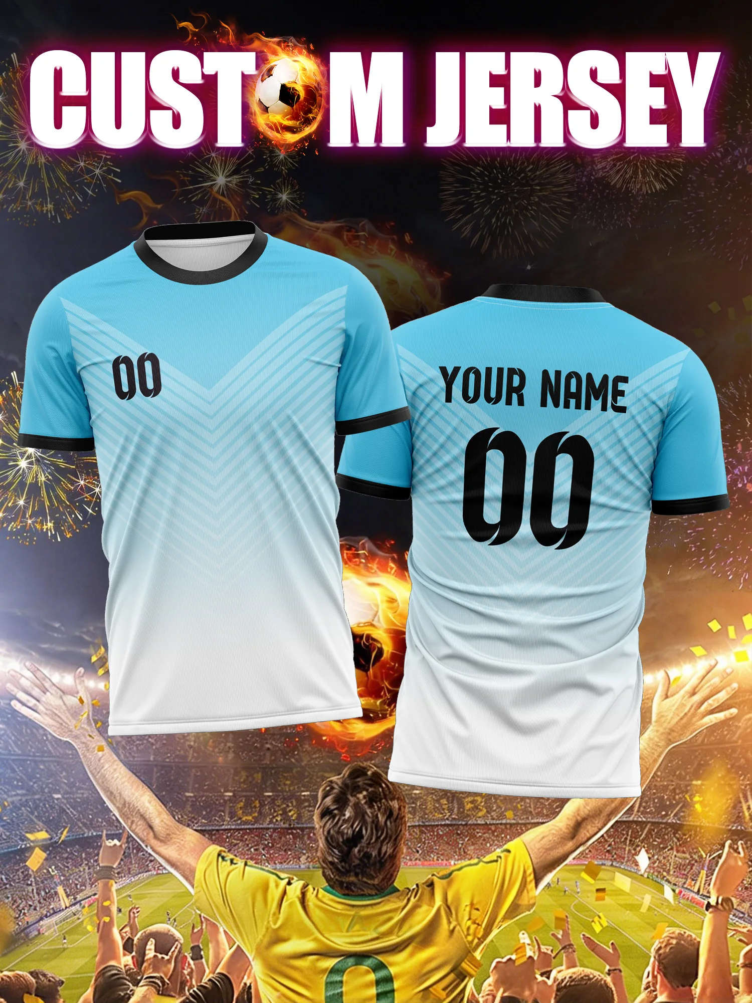 

Футбольная форма с индивидуальным изображением, номером и именем, небольшим местом для логотипа, футбольная форма с индивидуальным значком