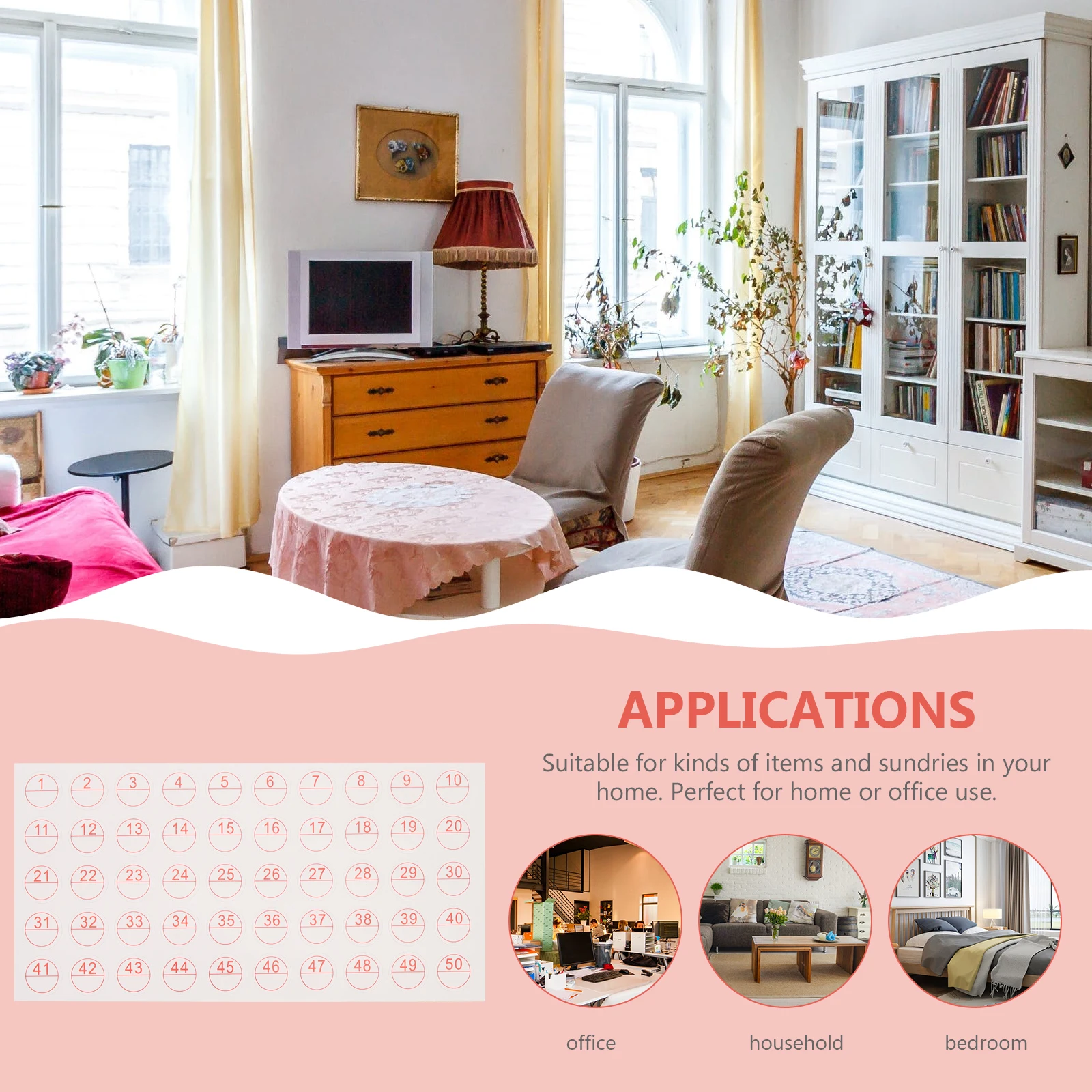 

Self-Adhesive Label Stickers Blank Marking Decal Storage Box Classification Note Pointers For Home Office Easy