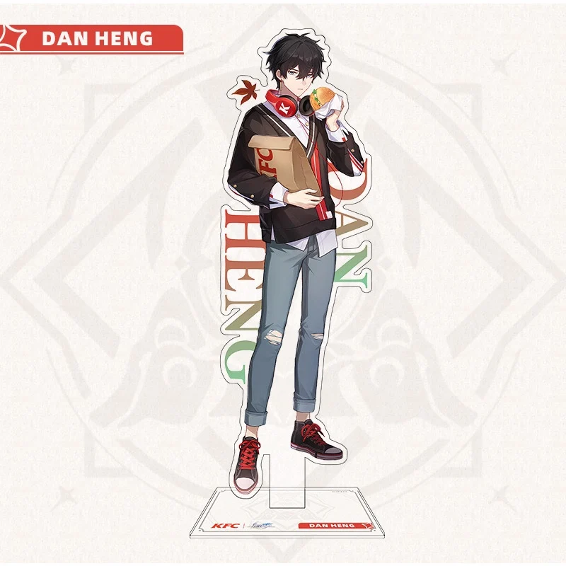 2024 Anime Honkai: Star Rail KFC Jointly Acrylic Stand Card Pendant Metal Badge Transparent Card Laser Ticket Dan Heng March 7th