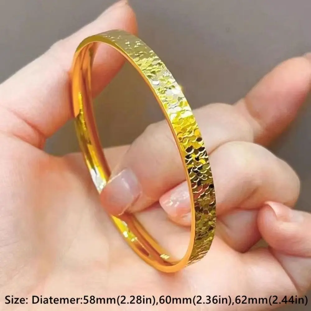 High Quality Copper Broken Ice Bracelet Fashionable Personalized Gold Bangle Simple Jewelry Accessories