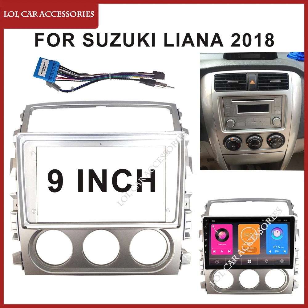 9 zoll Fascia Für Suzuki Liana 2018 Auto Radio Stereo GPS MP5 Android-Player 2 Din Head Unit Navigation Dash brett Abdeckung Rahmen