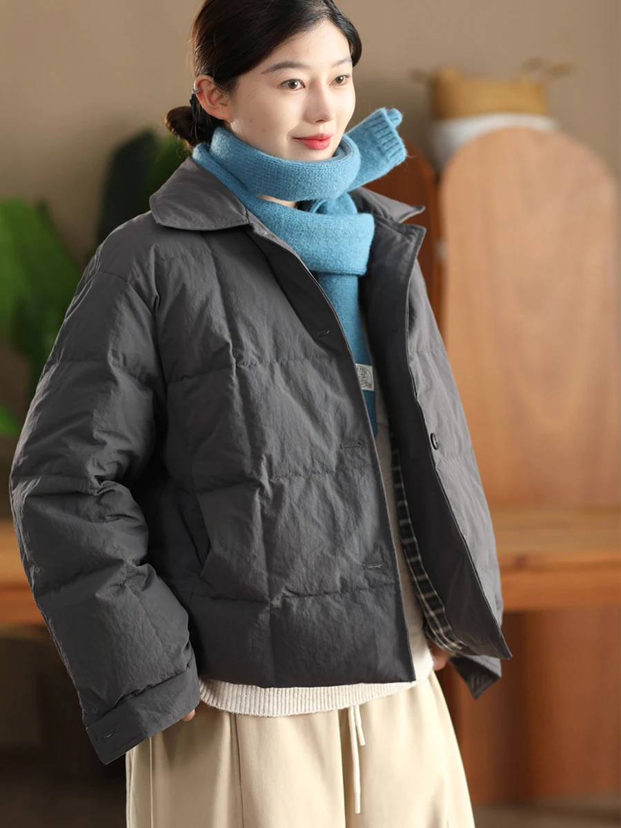 

Winter Thiened Cotton Flannel Women's Jaet Du down Quilted Coat Warm Collar Faionable Women's Clothing Outerwear