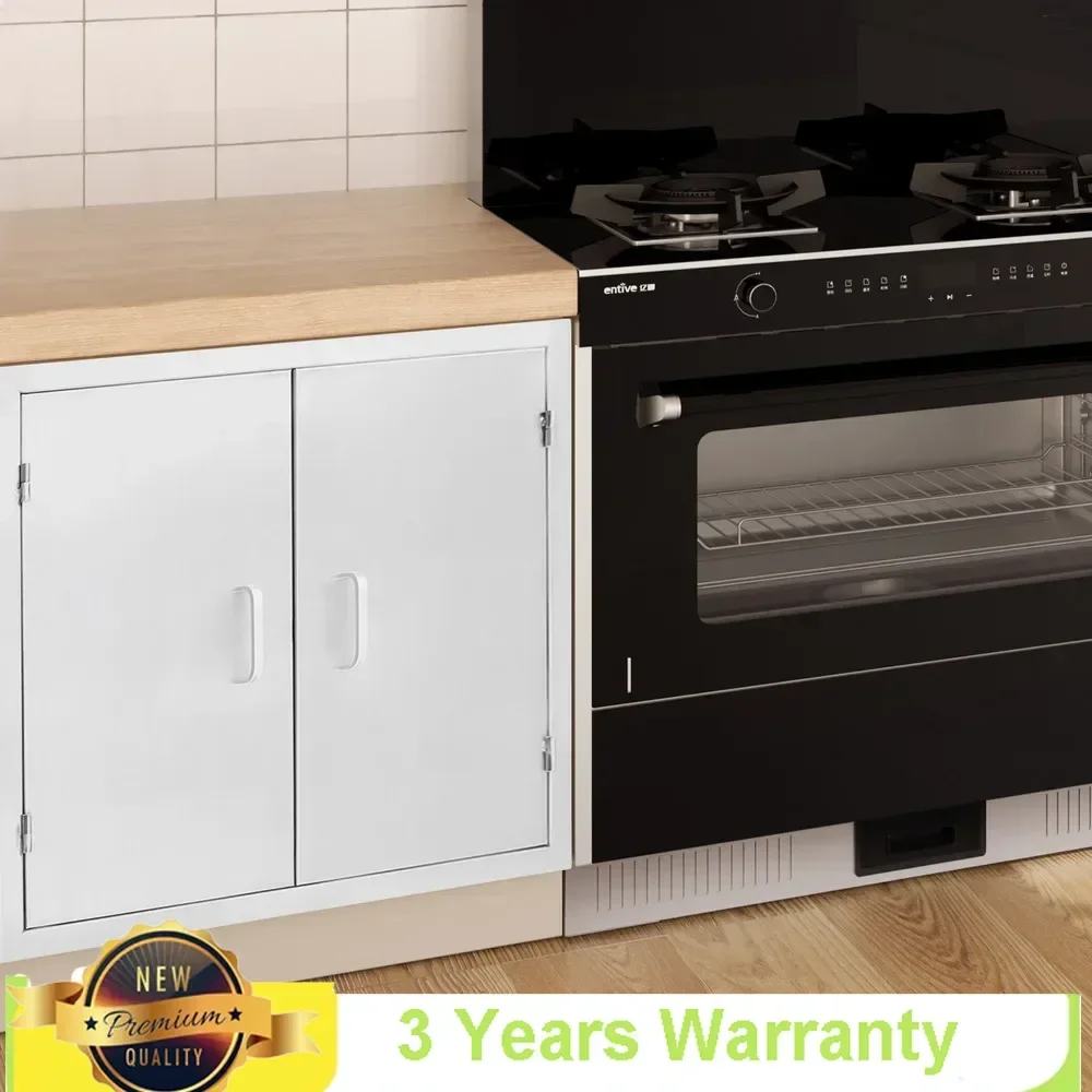 304 Roestvrij Staal Corrosiebestendig Dubbele Deuren Muur Opknoping Keukendeur Buitenkast Home Improvement 24*28*0.4 inch