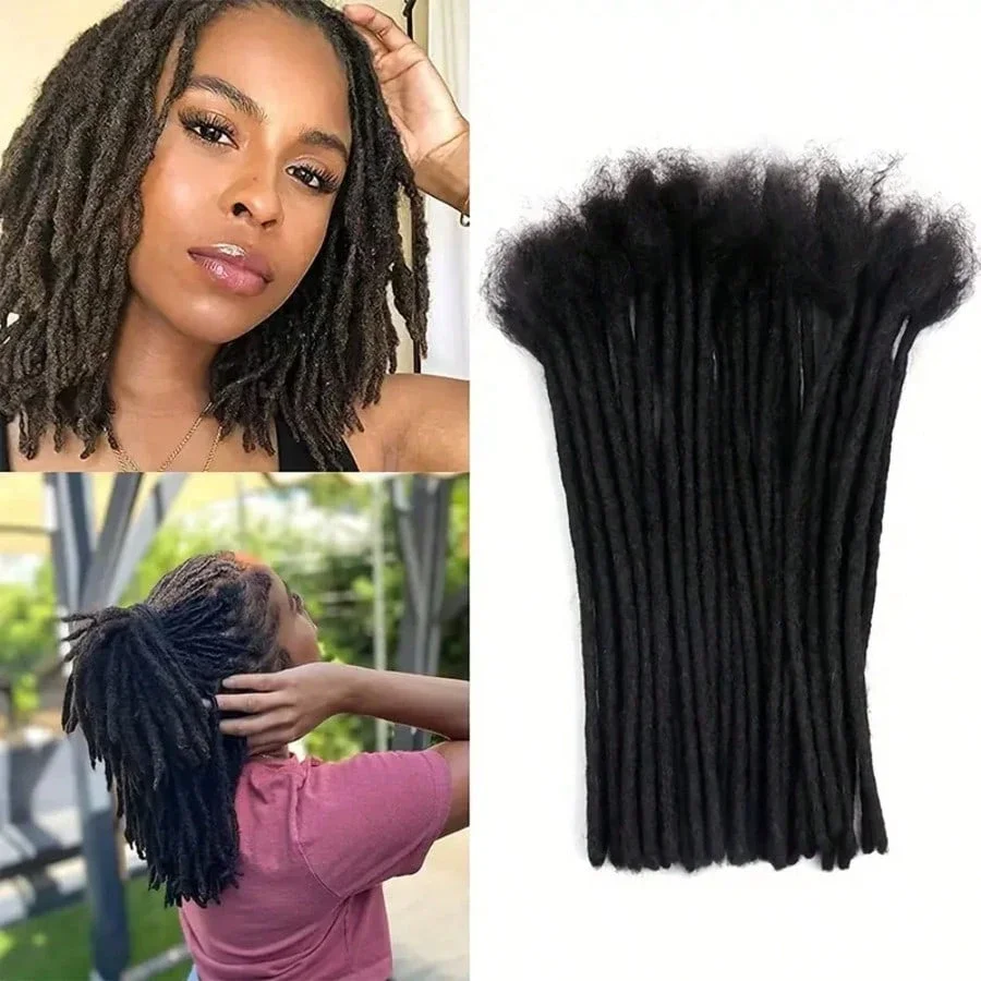 

10 прядей синтетических черных дредов ручной работы для мужчин и женщин, для плетения крючком, в стиле регги, для наращивания волос