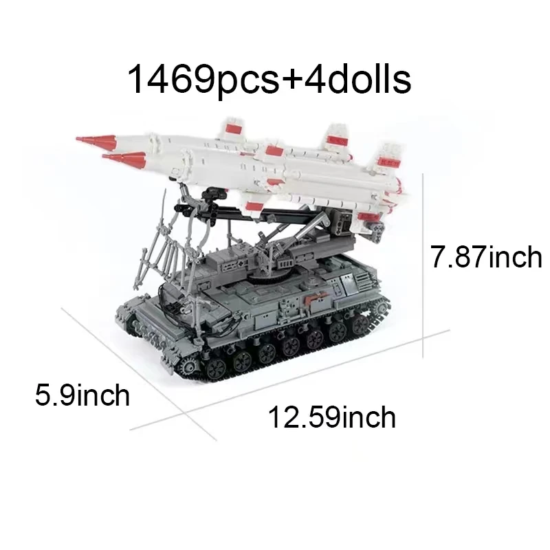 1469 PCS WW 2 Military Army Weapons SA-4GANF Missile Vehicle Model Building Blocks Soldier MOC Bricks Toys For Boys Kids Gifts