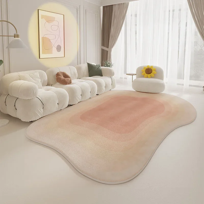 Cream Style Bedroom Decor Cloud Shape Carpet Irregular Fluffy Plush Rug Luxury Carpets for Living Room Home Soft Study Floor Mat