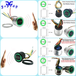 Impermeável Contactless Acesso Controle Bloqueio, Bloqueio Eletrônico, Interruptor de Liberação, Detecção Infravermelha, Sem Toque Botão De Saída, DC 12V, 24V, IP68