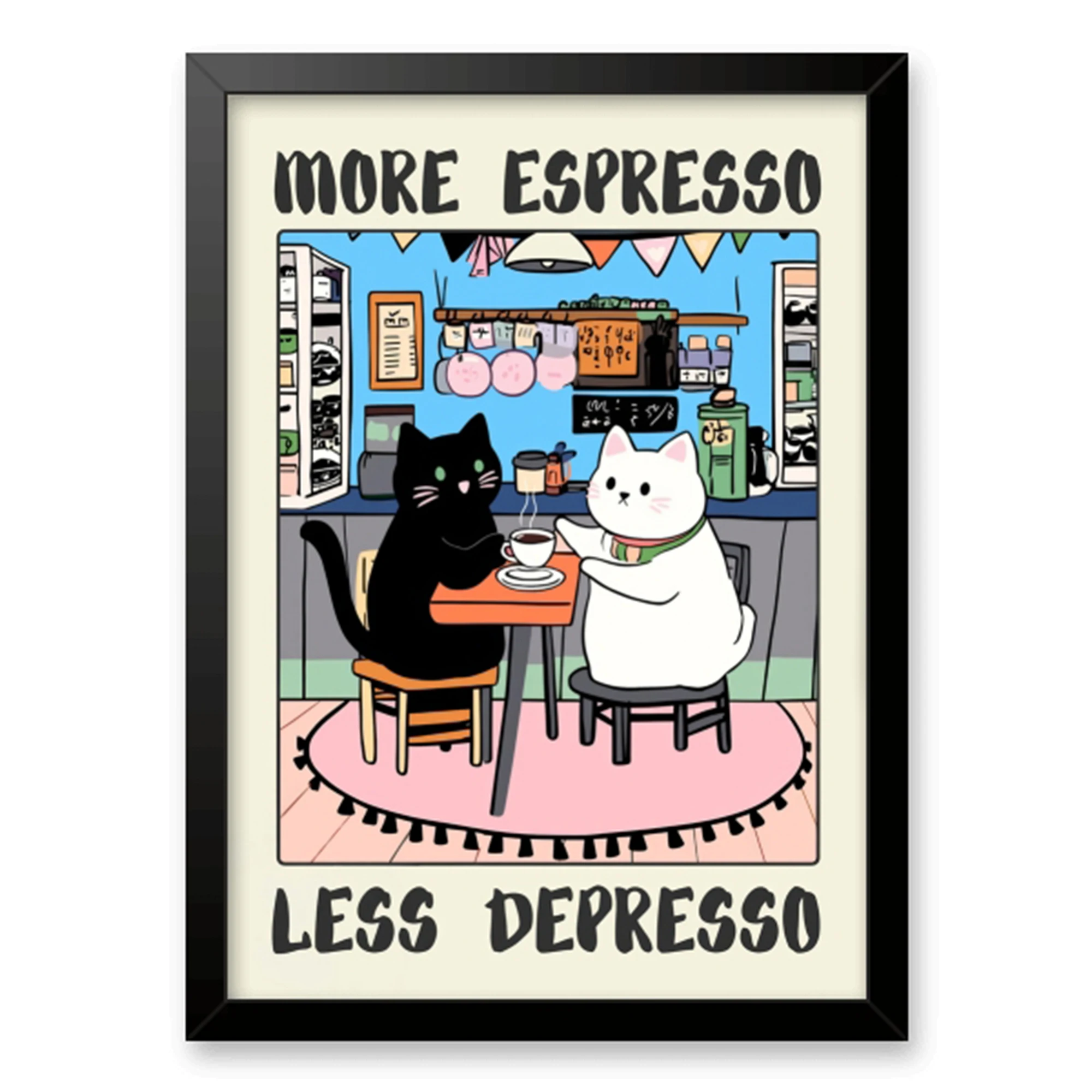 Home Decor Cat - Modern More Espresso Less Depresso Cat