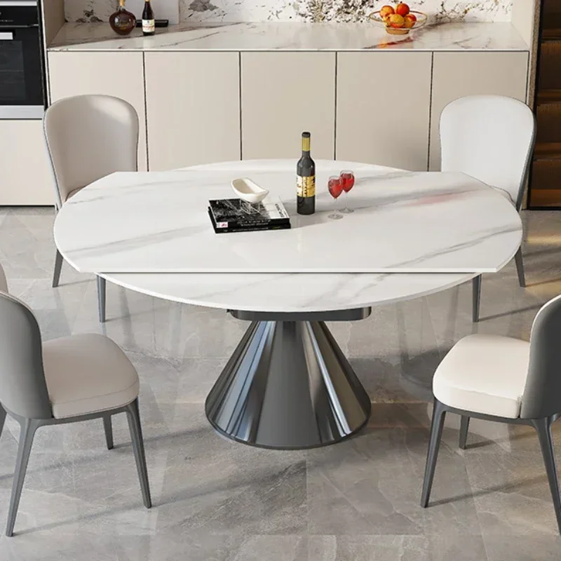 

Кухонный стол Выдвижные обеденные столы Дизайнерский сидячий элегантный обеденный круглый Бесплатная доставка Mesa Comedor Rooms Прямоугольный