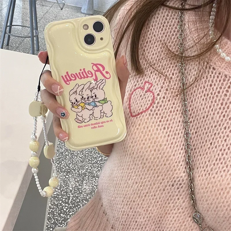 South Korea Ins Milk Yellow Rabbit for Millet Civi2 Phone Case 12sultra Female Rice K50pro All Inclusive