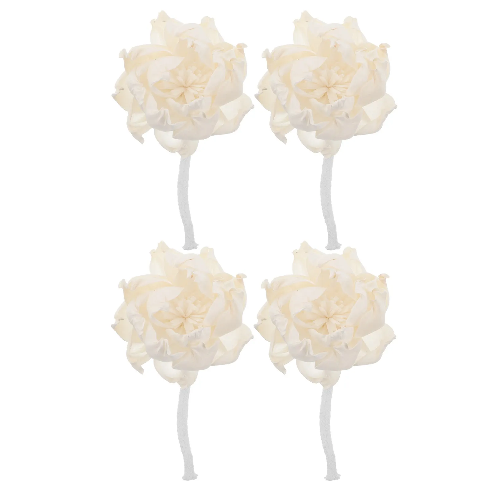 4Pcs Flower Aromatherapy Diffuser Peony Design Rice Paper Decorative Sticks Home Office Bedroom Scented Essential Oil Diffuser
