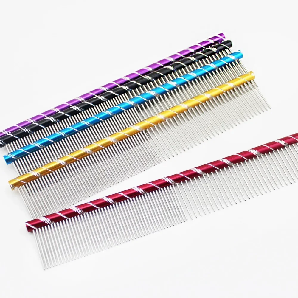 Pet Dog Comb Multi-Colored Stripe Grooming Comb For Shaggy Cat Dogs Barber Grooming Tool Salon 5 Color Butterfly comb Lice comb