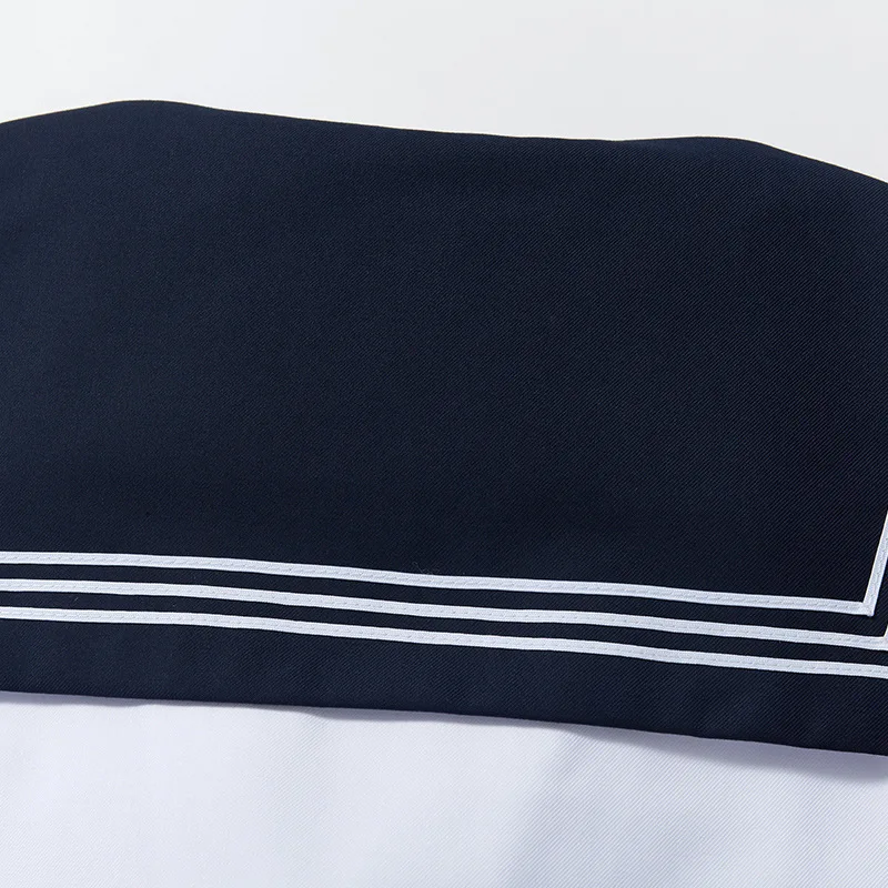 JK Black Collar White Lines School Uniform Girl Sailor Suits Pleated Skirt Japanese Style Clothes Anime Cosplay Costumes Women