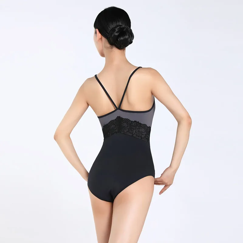 Ballet Leotards for Women Strap Dance costume Girl Adult  Swimsuit splicing Dance Team Gymnastics Coverall Bodysuit