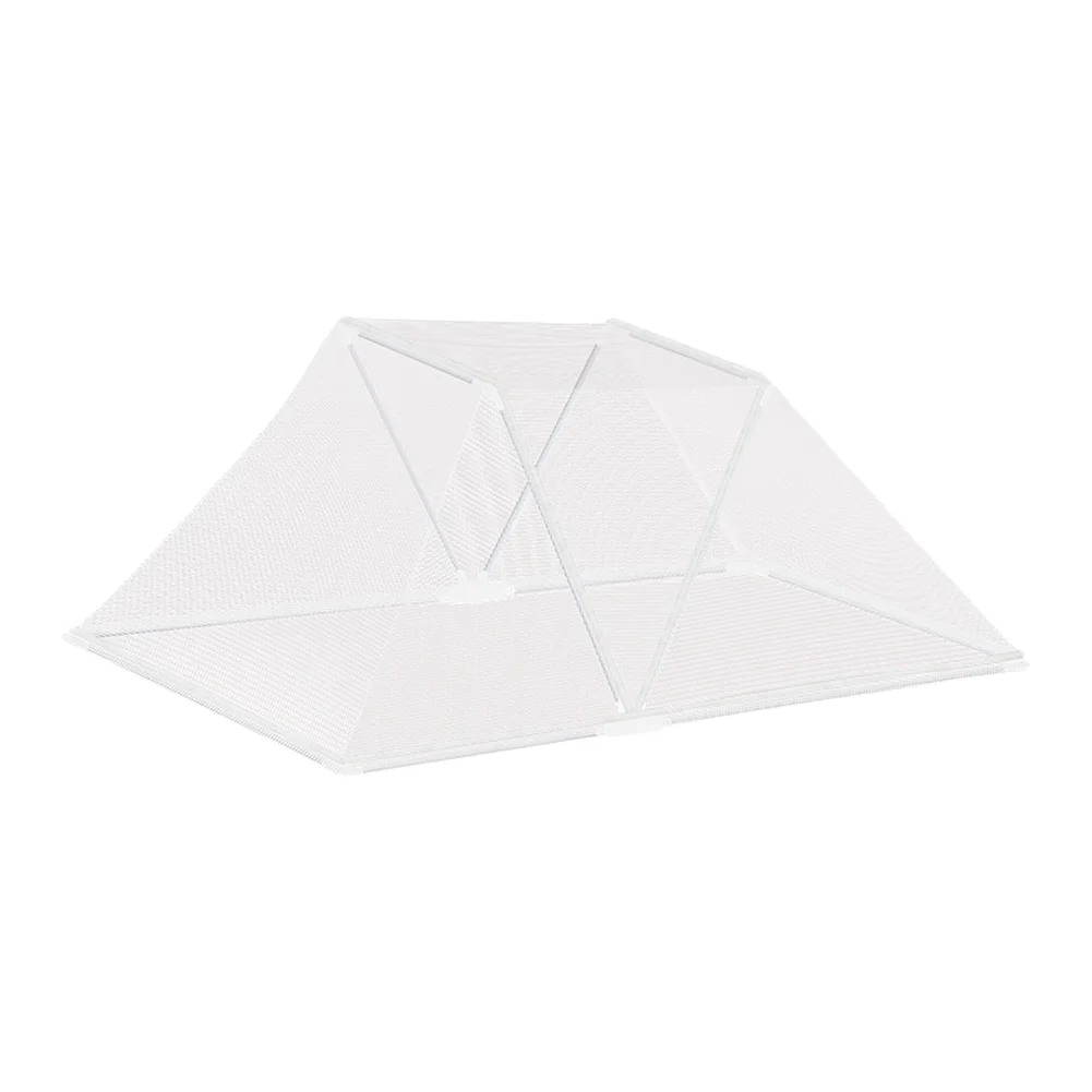 Foldable Plant Cover for Raised Garden Beds Greenhouse Style Mesh Protector White Fiberglass Polyester 88x40x36cm