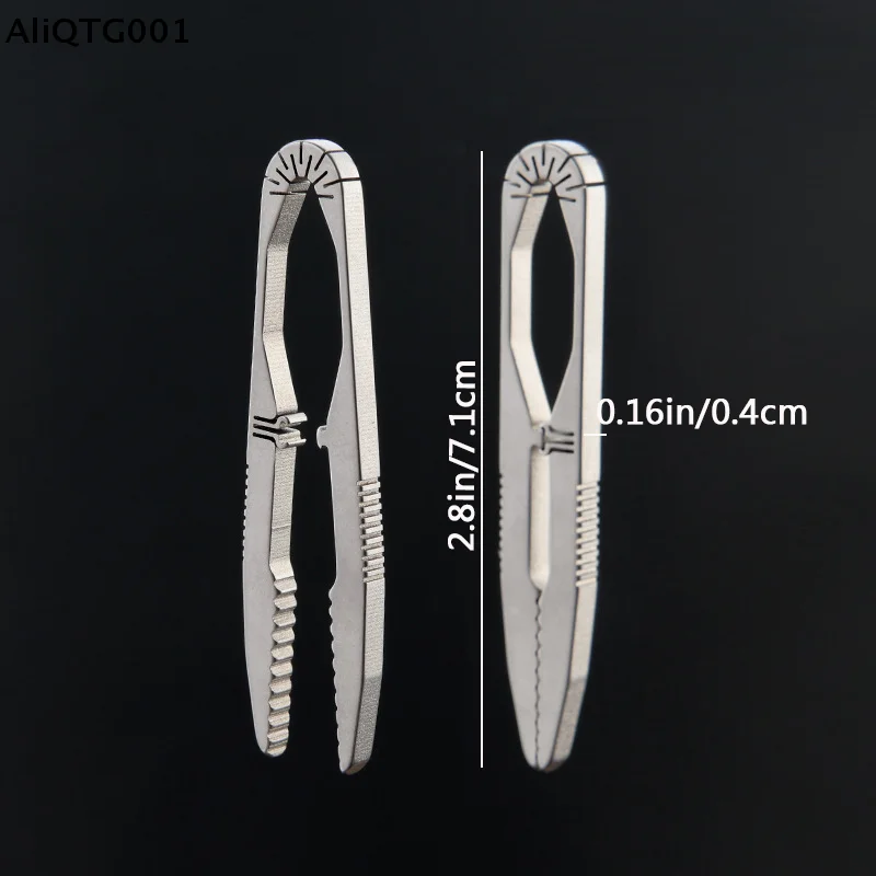 Mini Titanium Alloy Tweezers with Clip Portable Nipper EDC Outdoor Pocket Tool Small Lightweight for Precision Work