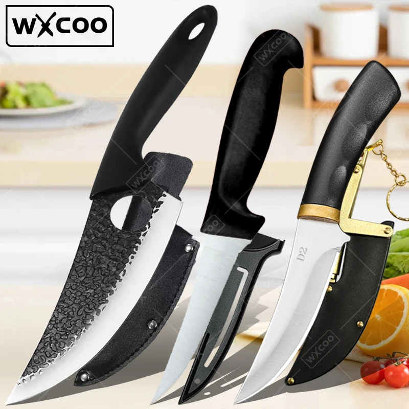 WXCOO Professional Boning Knife Stainless Steel Butcher's Knives Kitchen Chef's Knife Sharp Meat Cutter Portable Mushroom Knife