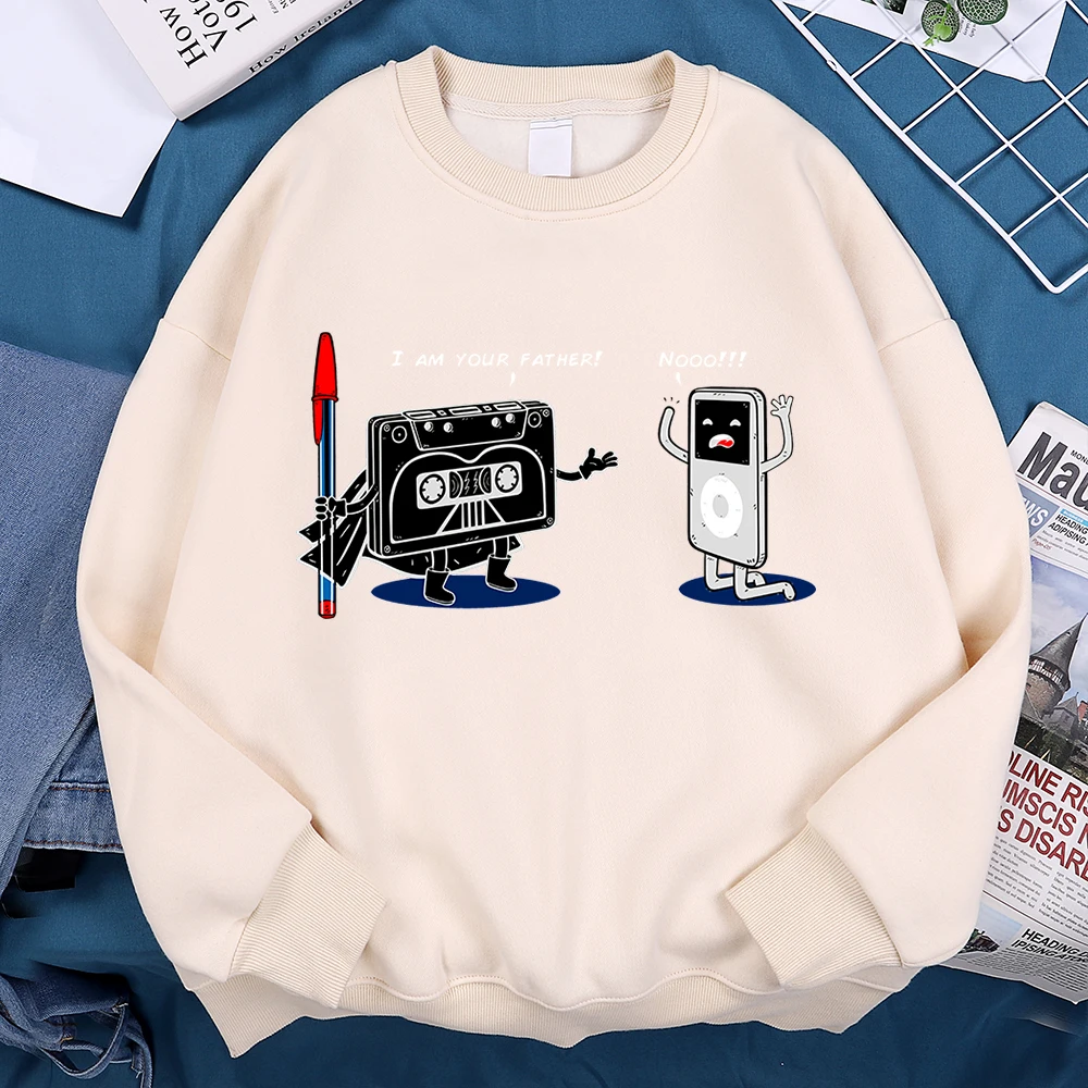 Fun Cassette Tape I Am Your Father Clothing Men Women Sweatshirts Fashion Fleece Clothing Casual Oversize Hoody Loose Streetwear