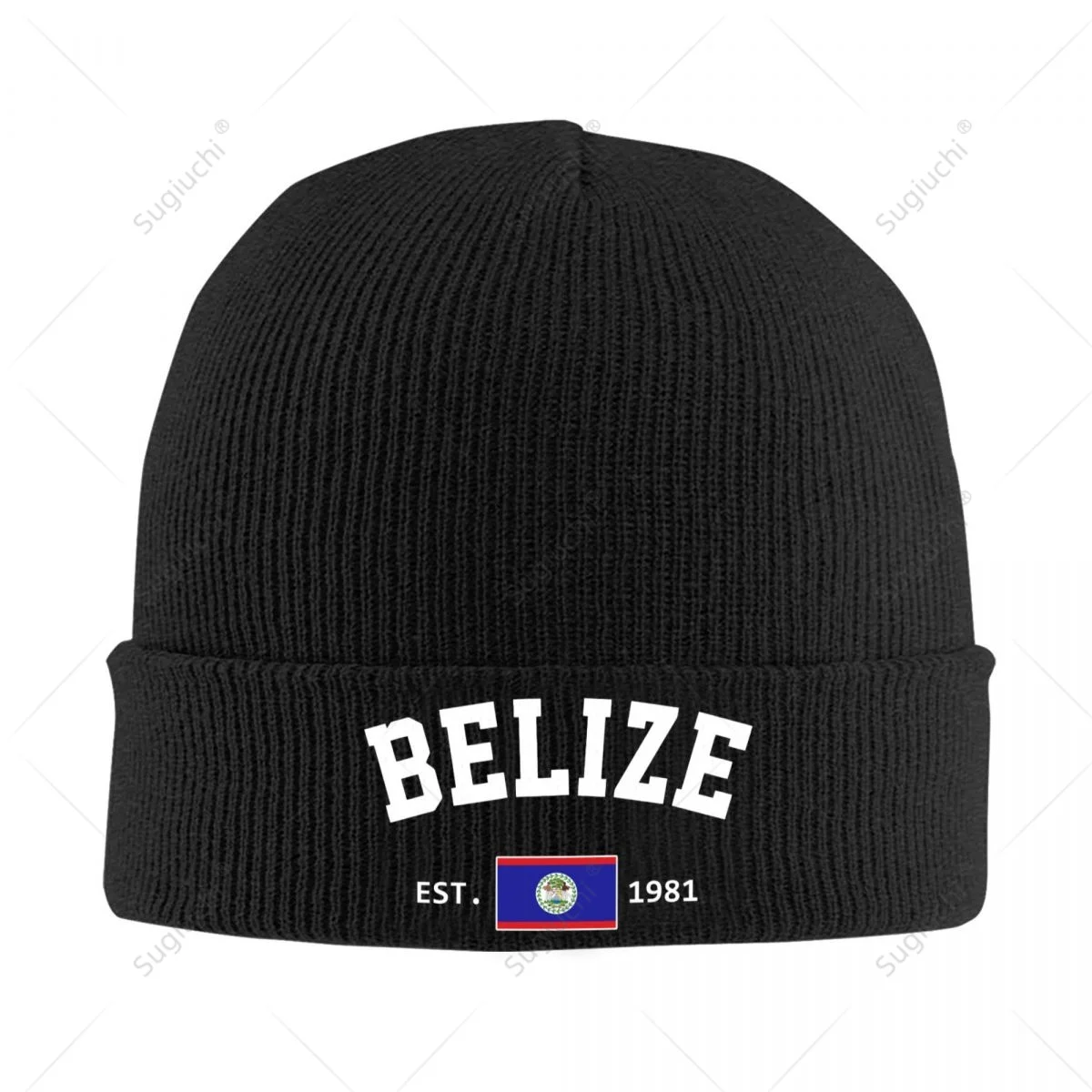 Knitted Hat Unisex Belize EST.1981 Independence Day For Men Women Boys Winter Autumn Beanie Cap Warm Bonnet