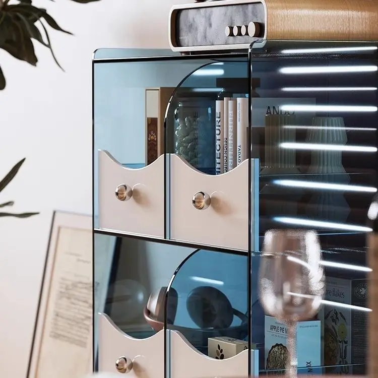 خزانة عرض فرنسية عتيقة، خزانة تخزين مدخل غرفة المعيشة، ديكور أشتات الحائط المنزلية، خزانة عمودية صغيرة #4