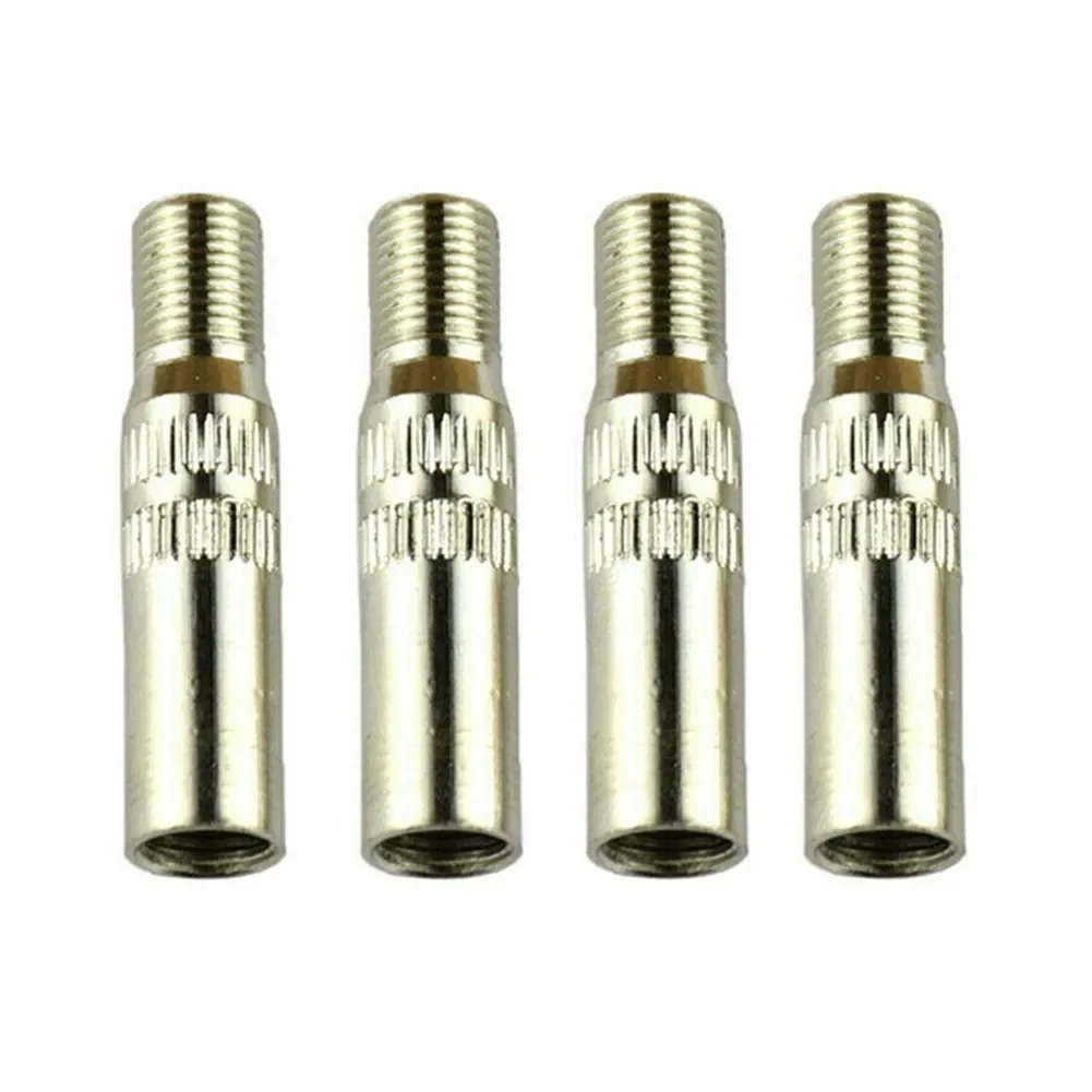 4Pcs Tire Wheel Valve Extension Extender Cap Stem Chrome Plated Brass Wheel Tire Valve Cap Air Tire Stem Extender Adapter