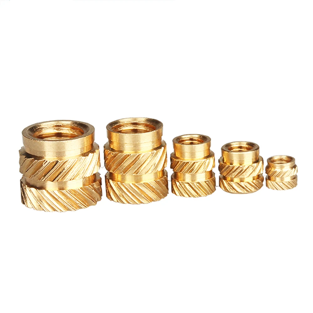 Brass Hot Melt Inset Nuts Heating Molding Copper Thread Insert Nut SL-type Double Twill Knurled Injection Nut M2 M3 M4 M5 M6