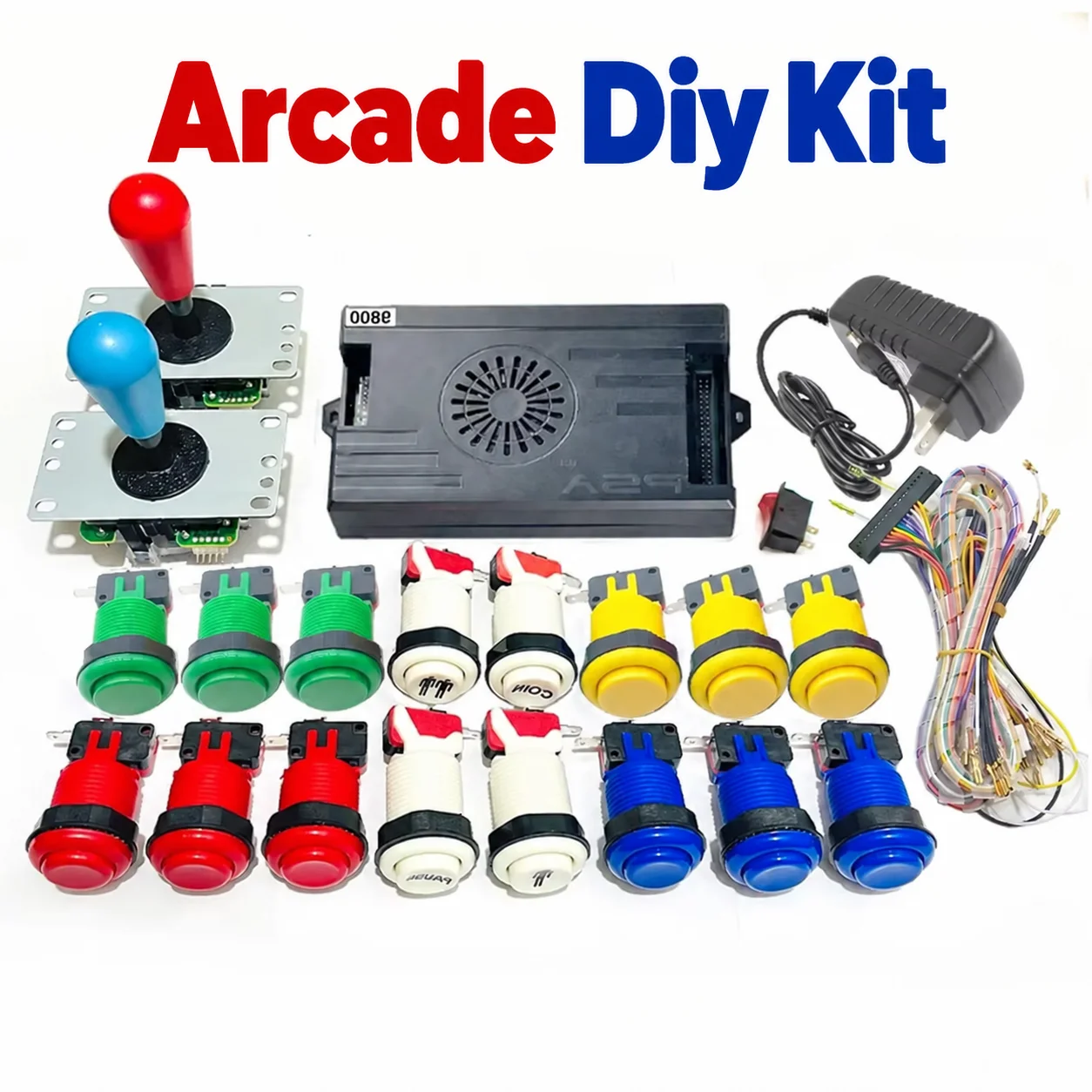 9800-in-1 Pandora Saga DX Special Arcade DIY Kit Up to 4 Players with Joysticks Push Buttons Wiring Harness 3D Game Board