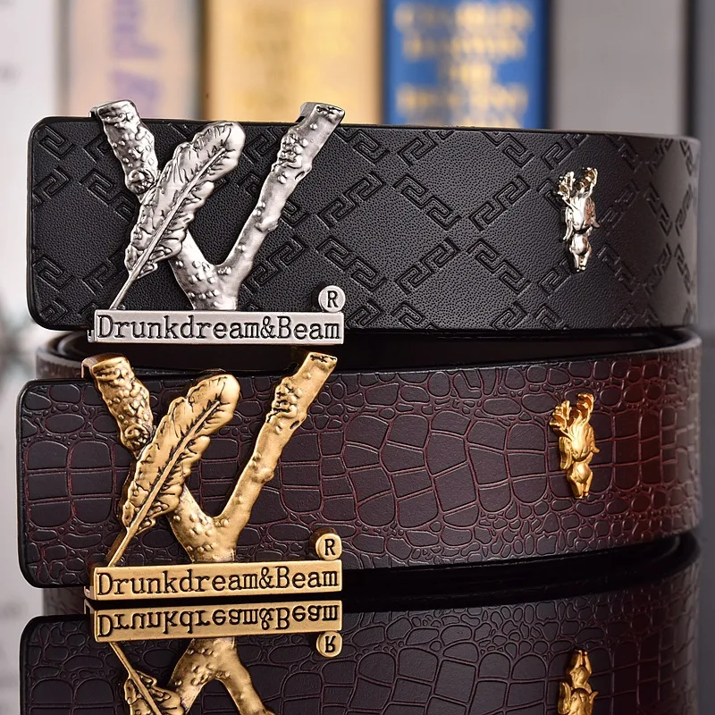 2025 جديد الرجال تطول حزام موضة البقرة حزام الشهيرة مصمم مشبك رئيس حزام استانلس ستيل مشبك 3.8 سنتيمتر العالمي الحرة