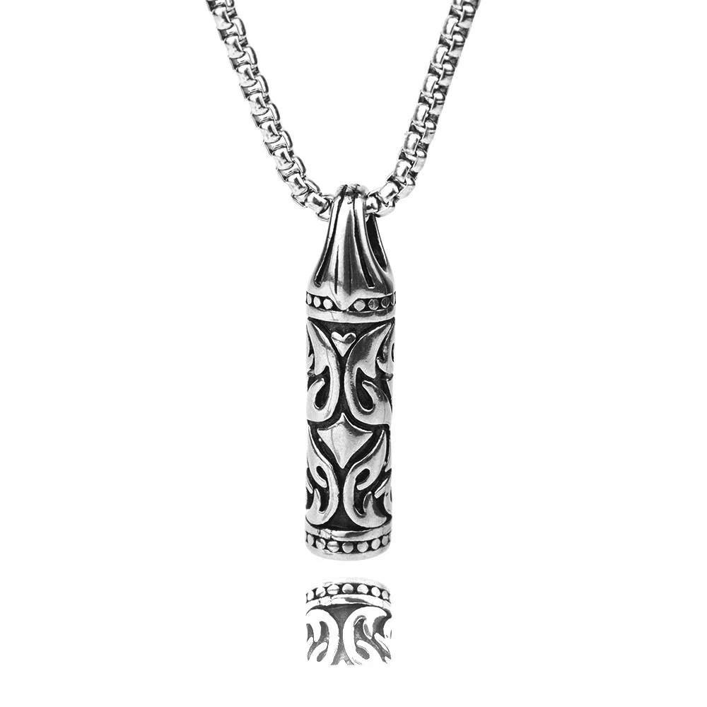 

Retro Domineering Hexagonal Bullet Men's Necklace Stainless Steel Punk with David Star Hipster Pendant Lowest Jewelry $1shipping