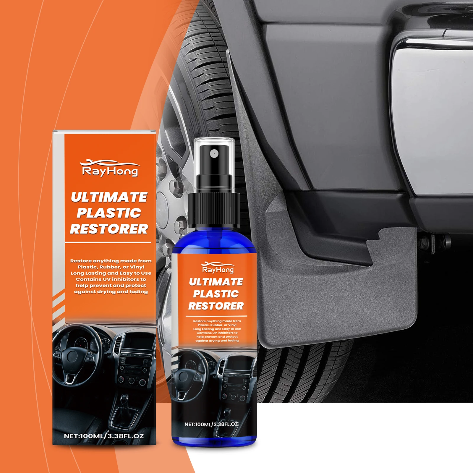 

Car Interior Cleaner & Restorer - Plastic, Leather & Vinyl Polish, Deep Cleaning Formula, Restores Shine, No Residue