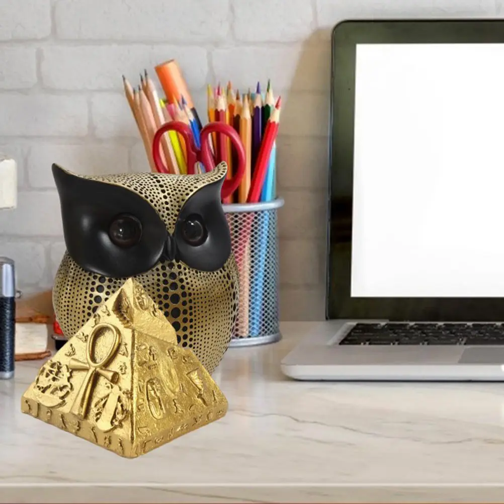 1 قطعة الهرم الراتنج نموذج مصغرة المشهد ديكور سطح المكتب ديكور المنزل الازدهار الطاقة طاولة الرمل الحلي مشرق