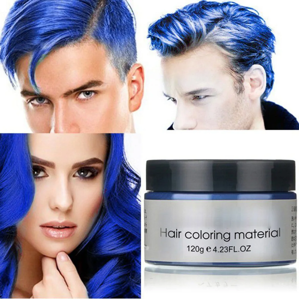 Instant Unisex Hair Color Wax Mud Washable Fashion Colorful Hair Color Wax Disposable Matte Hair Color Pomade Dye Cream