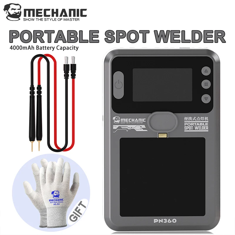 

‌MECHANIC PN360 Portable Spot Welder Fully ‌Integrated Dual-pulse for Phone PCB Chip Battery Cells Repair Precision Welding Tool