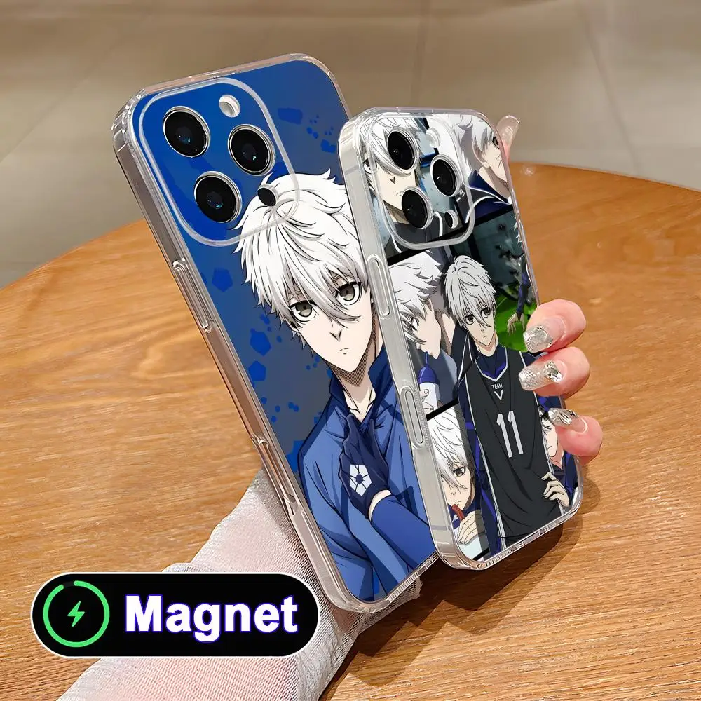 

Чехол для телефона Blue Lock Nagi Seishiro из прозрачного TPU с поддержкой MagSafe для iPhone 17 16 15 14 13 12 11 Air Pro Max Plus Mini, цветной