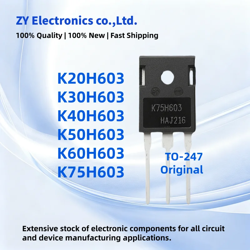 5Pcs/lot Original K20H603 K30H603 K50H603 K40H603 K60H603 K75H603 TO-247 power transistor In Stock