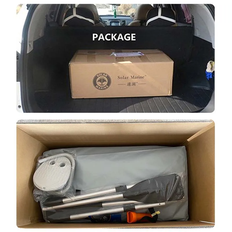 MC230-1 7.5ft 2 شخص سوبر PVC تهمة قارب قارب مطاطي كاياك قابل للنفخ مع أرضية شرائحية لصيد الأسماك بحيرة بركة نهر المحيط